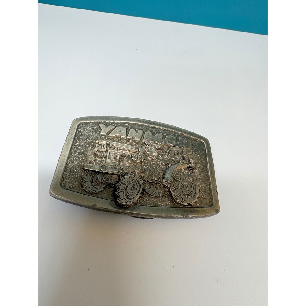 Yanmar Tractor Belt Buckle Vintage Spec Cast Inc Rockford IL Pewter Tone